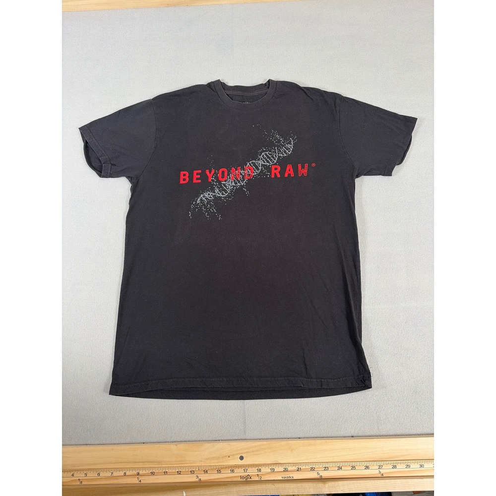 Beyond Raw Mens Graphic T-Shirt XL Black DNA Gym Training Driven By Achievement